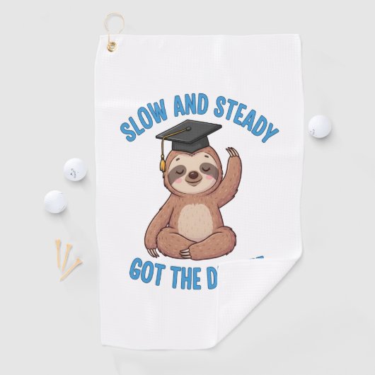 Serviette De Golf Fantastique Sloth Graduation (En situation)