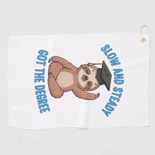 Serviette De Golf Fantastique Sloth Graduation (Horizontal)