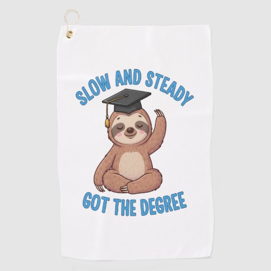 Serviette De Golf Fantastique Sloth Graduation (Devant)
