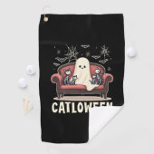 Serviette De Golf Fantôme de Catloween Halloween (En situation)