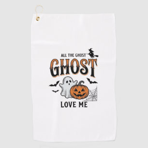 Serviette De Golf Fantôme d'Halloween Tous les fantômes m'aiment Drô