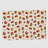 Serviette De Golf Fast Food Burgers, Fries, Sundaes (Horizontal)