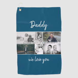 Serviette De Golf Father with Kids and Family Dad Photo Collage