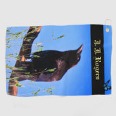 Serviette De Golf Faune Raven Bird Personnalisé (Horizontal)