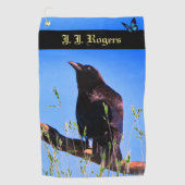 Serviette De Golf Faune Raven Bird Personnalisé (Devant)
