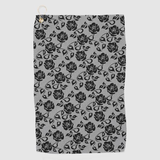 Serviette de golf Faux Black Lace (Devant)
