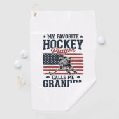 Serviette De Golf Favorite Hockey Player Calls Me Grandpa Vintage Sh (En situation)