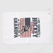 Serviette De Golf Favorite Hockey Player Calls Me Grandpa Vintage Sh (Horizontal)