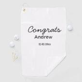 Serviette De Golf Félicitations minimales simples ajouter nom date a (En situation)