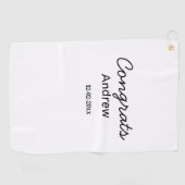 Serviette De Golf Félicitations minimales simples ajouter nom date a (Horizontal)