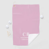Serviette De Golf Feminine Modern Monogram Name Pink Towel  (En situation)