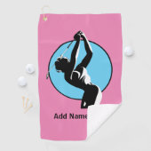 Serviette de golf féminine personnalisée (En situation)