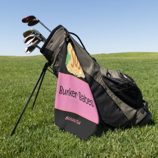 Serviette De Golf Femme de golf Bunker Babes (Vert)