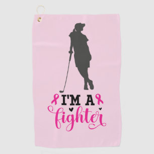 Serviette De Golf Femme de golf sur la conscience du cancer du sein