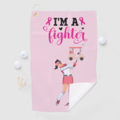 Serviette De Golf Femme de golf sur la conscience du cancer du sein  (En situation)