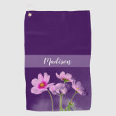 Serviette De Golf Femme florale violette personnalisée (Devant)