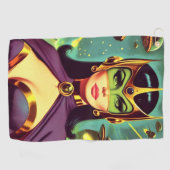 Serviette De Golf Femme rétro Sci-Fi (Horizontal)