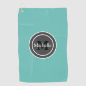 Serviette De Golf Femmes personnalisées de Teal de monogramme (Devant)