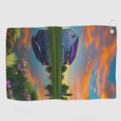 Serviette De Golf Ferme Purple Roof Pond à Sunrise (Horizontal)