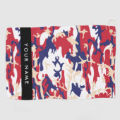 Serviette De Golf Fête de l'Indépendance Camouflage Votre nom Person (Horizontal)