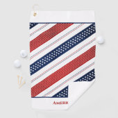 Serviette De Golf Fête de l'Indépendance Étoiles et rayures | Amériq (En situation)