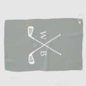 Serviette De Golf Fête de Naissance de Golf Monogramme Initiales (Horizontal)