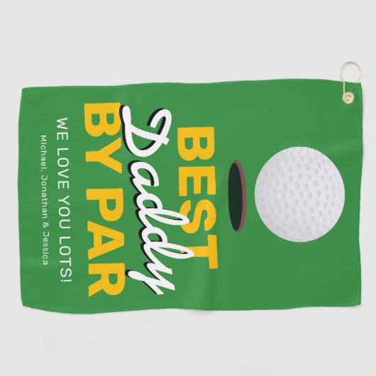 Serviette De Golf Fête des pères Best Daddy Par Par (Horizontal)
