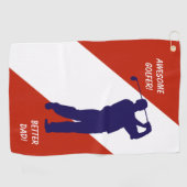 Serviette De Golf Fête des pères de golf bleu marine (Horizontal)