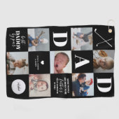 Serviette De Golf Fête des pères Papa Photo Collage Golf Serviette (Horizontal)
