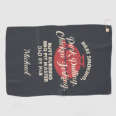 Serviette De Golf Fête des pères Viande Fumer BBQ Pit Master Papa pe (Horizontal)