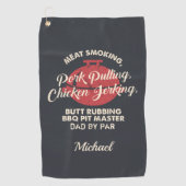 Serviette De Golf Fête des pères Viande Fumer BBQ Pit Master Papa pe (Devant)