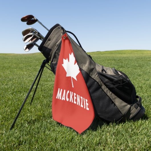 Serviette De Golf Fête du Canada Rouge Blanc Canadien Drapeau Maple  (Vert)