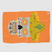 Serviette De Golf Fête mexicaine du crâne mort (Horizontal)