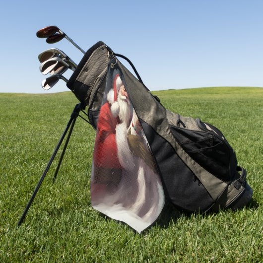 Serviette De Golf Fête Noël Festive du Père Noël Terrier du Père Noë (Vert)