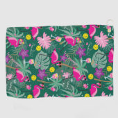 Serviette De Golf 🤩 Fête tropicale au pickleball, (Horizontal)