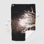 Serviette De Golf Feu d'artifice blanc et or I Fête patriotique (En situation)