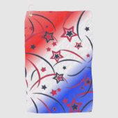 Serviette De Golf Feu d'artifice en bleu blanc rouge (Devant)