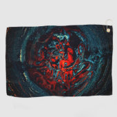 Serviette De Golf Feu rouge d'enfer océanique (Horizontal)