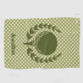 Serviette De Golf Feuille de balle de golf verte personnalisée (Horizontal)