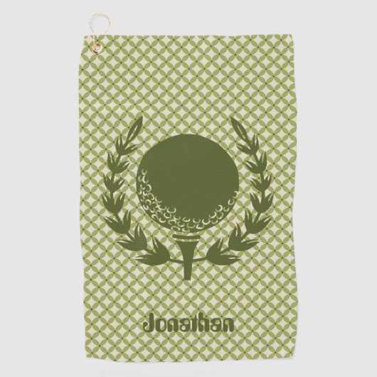 Serviette De Golf Feuille de balle de golf verte personnalisée (Devant)