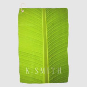Serviette De Golf Feuille de banane verte tropicale