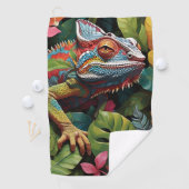 Serviette De Golf Feuilles Lizard et couleur (En situation)
