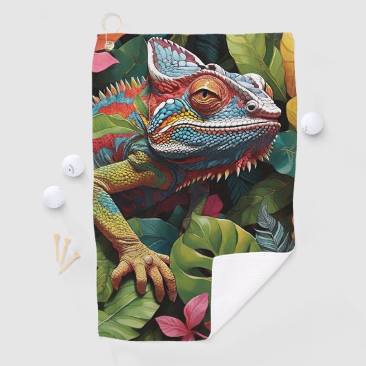 Serviette De Golf Feuilles Lizard et couleur (En situation)
