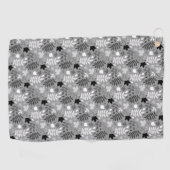 Serviette De Golf Feuilles tombés Motif Rpt Monochrome sur gris (Horizontal)