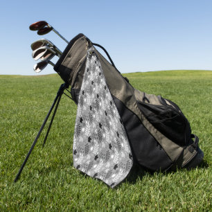 Serviette De Golf Feuilles tombés Motif Rpt Monochrome sur gris