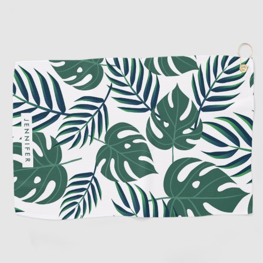 Serviette De Golf Feuilles tropicaux (Horizontal)