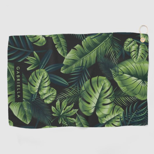 Serviette De Golf Feuilles tropicaux (Horizontal)