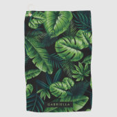 Serviette De Golf Feuilles tropicaux (Devant)