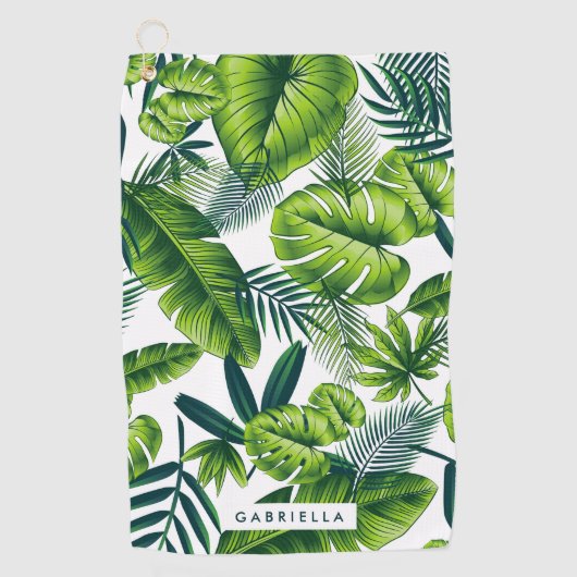 Serviette De Golf Feuilles tropicaux (Devant)