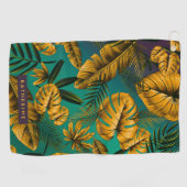 Serviette De Golf Feuilles tropicaux (Horizontal)